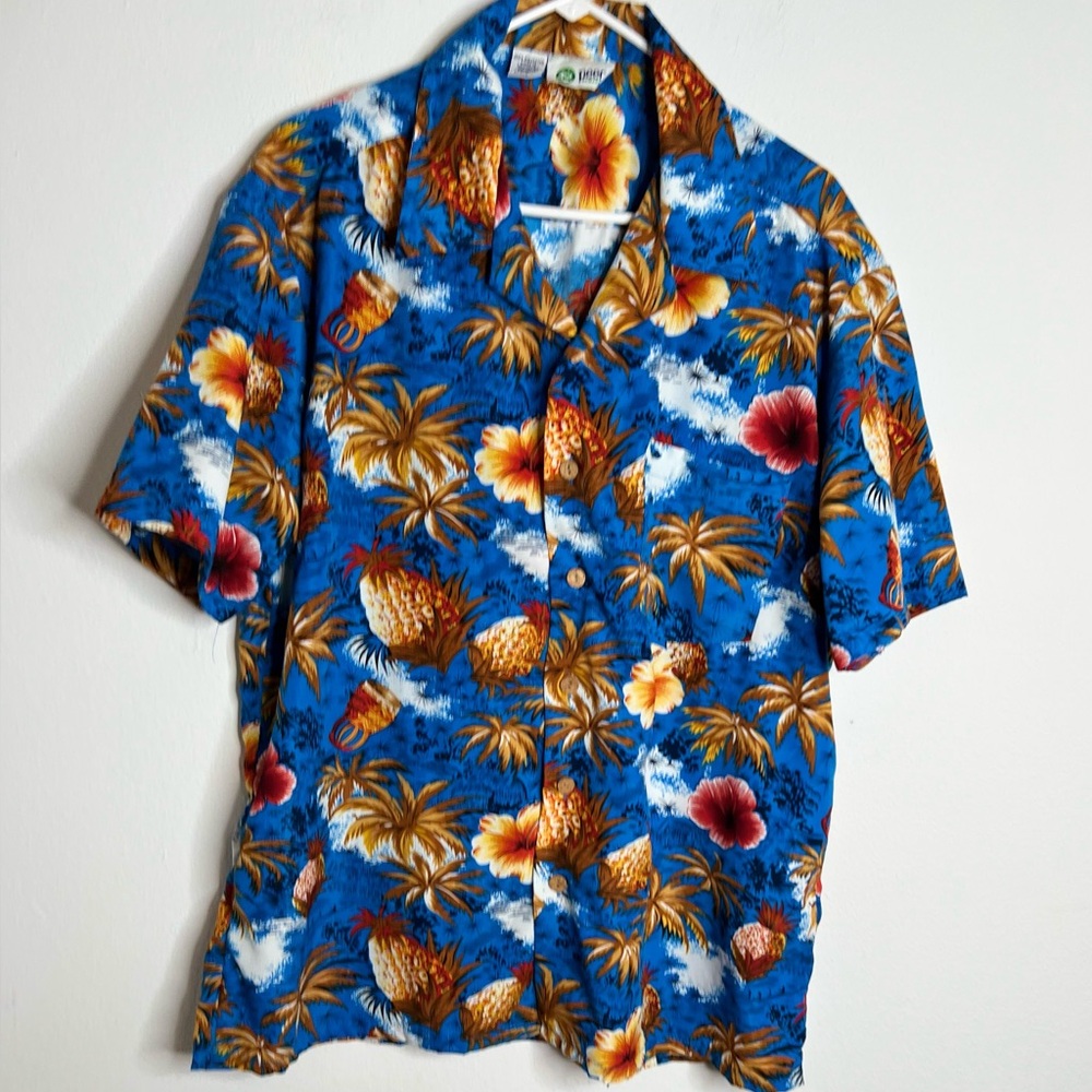 Peer  Hawaiian Mens Shirt Multicolor 100% Poliéster Size XL